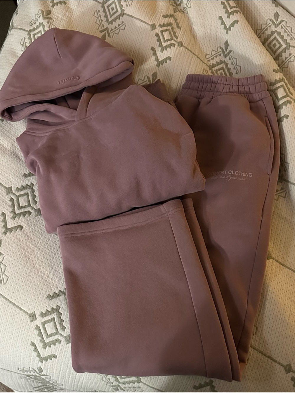 Comfrt Mauve Cozy cropped Hoodie & Jogger Set